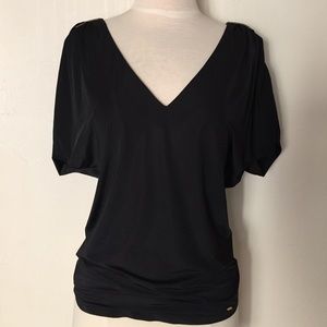 Bebe Black Short Sleeve Top