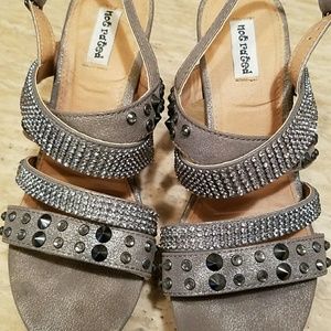 Silver studded wedges