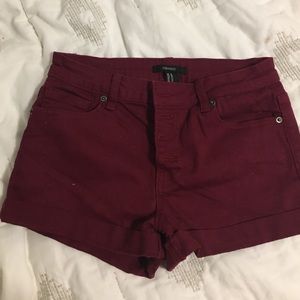 High waisted denim shorts