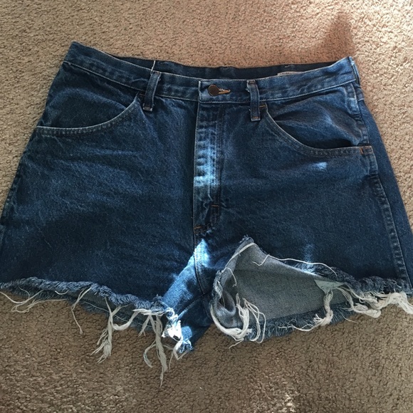 Hight wasted mens jeans cut into shorts. 34x30