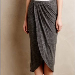 Anthropologie Midi Draped Skirt