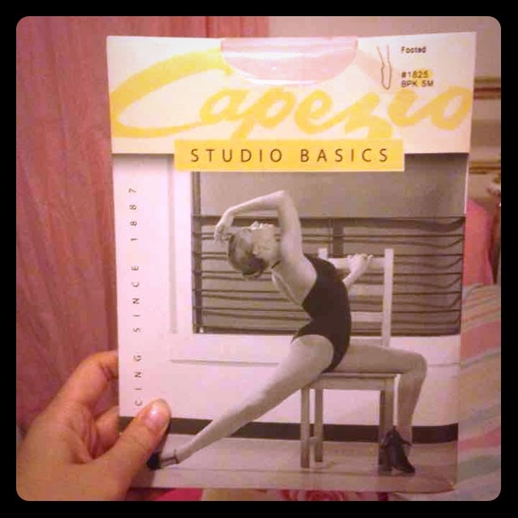 Capezio pink footed dance tights