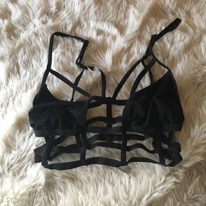 black caged bralette
