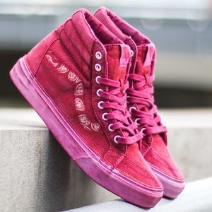 Vans Shoes - Vans Red Over Washed Hightops Vans Shoes - Vans Red Over Washed Hightops