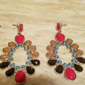 Multi color statement earrings never worn