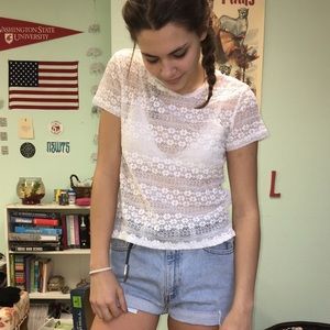 White lace t-shirt