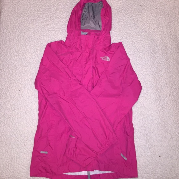 Hot Pink north face rain jacket