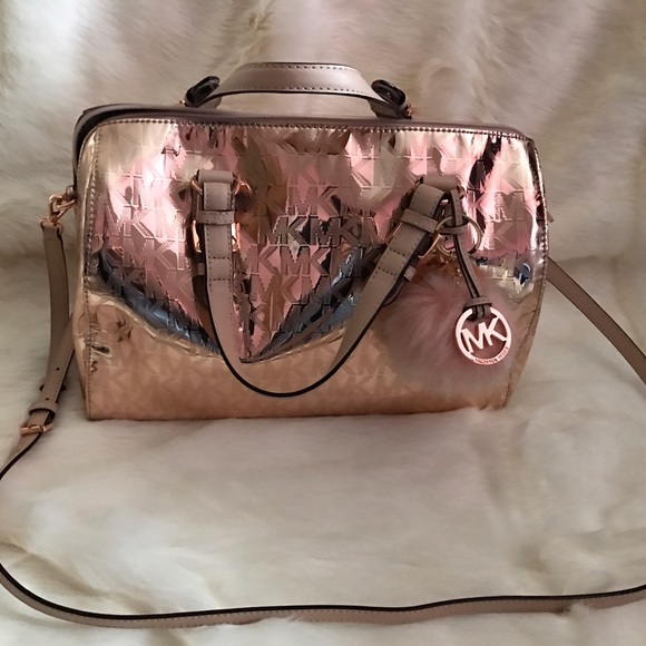 Michael Kors large rose gold satchel