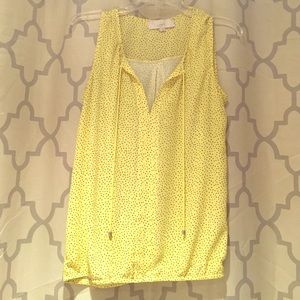 Loft (Ann Taylor) like new yellow printed tank
