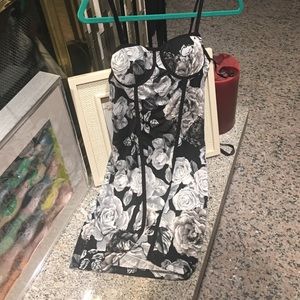 Stretchy short bustier top floral dress.