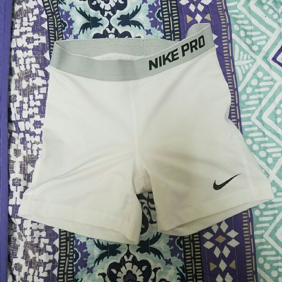 White Nike Pro Shorts
