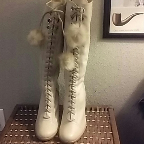 Collin Stuart Lace Up High Heel Boots sz 8.5