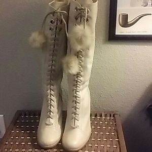 Collin Stuart Lace Up High Heel Boots sz 8.5