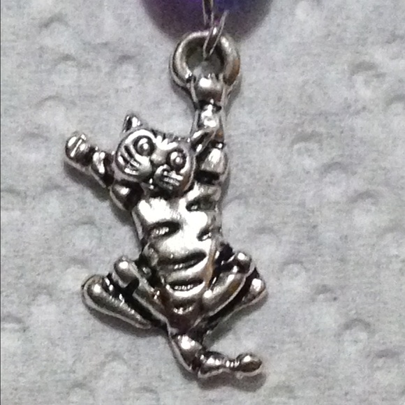 Blue and Purple Kitty Cat Earrings - Picture 3 of 3