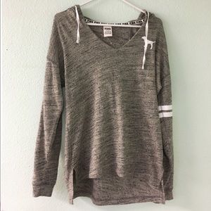 PINK light grey hoodie