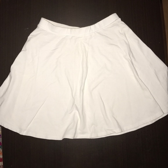 White cotton skater skirt