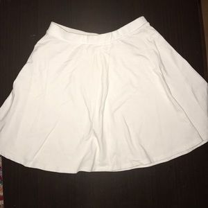 White cotton skater skirt