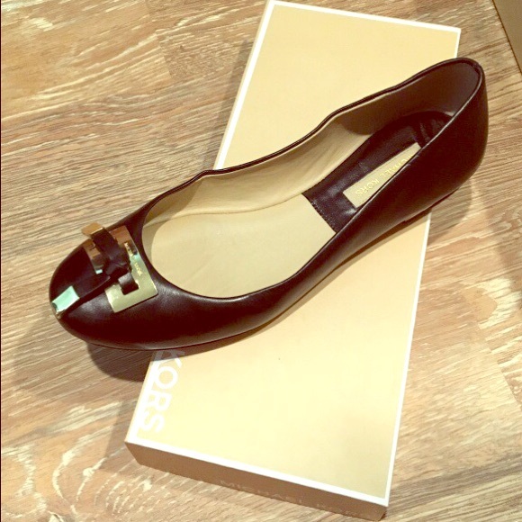 Michael Kors black Italian leather flats