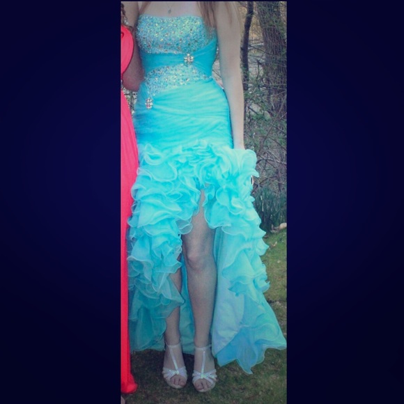 Blue High Low Prom Dress