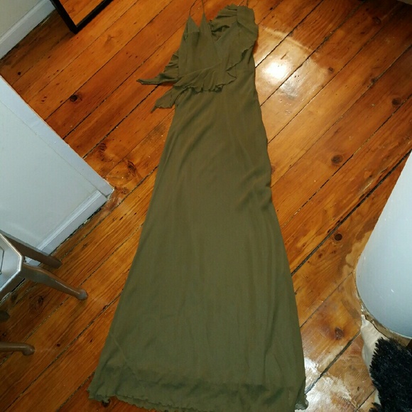 Nicole Miller silk ruffle gown