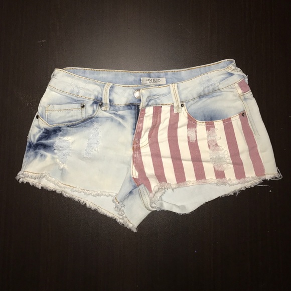 American flag print shorts