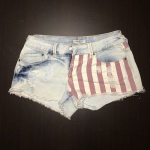American flag print shorts