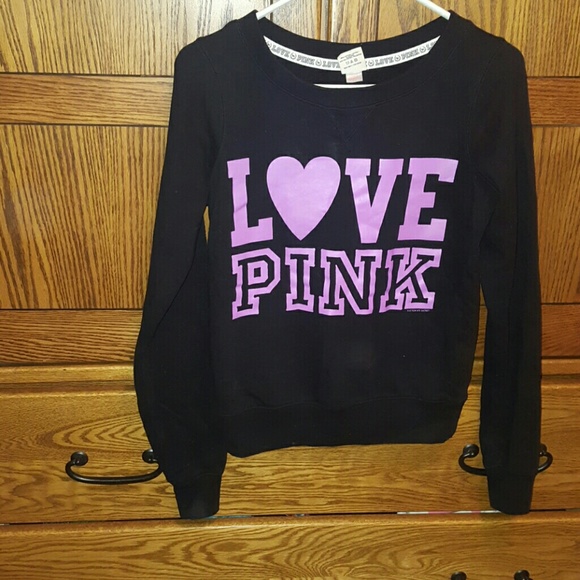 Xs Victoria Secret black and purple sweatshirt
