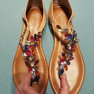 Jessica Simpson flat jeweled sandals