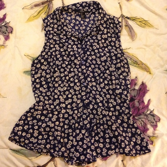 Peplum button-up tank