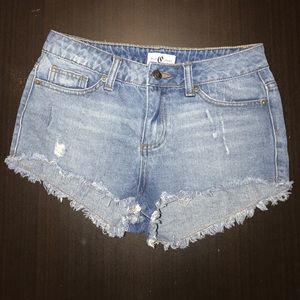 Cutoff jean shorts