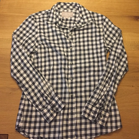 Banana Republic black and white checkered shirt, S
