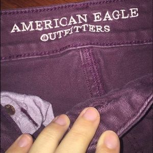 American Eagle cut off Maroon shorts