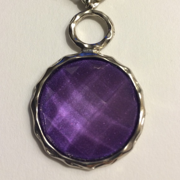 Statement Necklace with Purple Gem - Picture 2 of 2