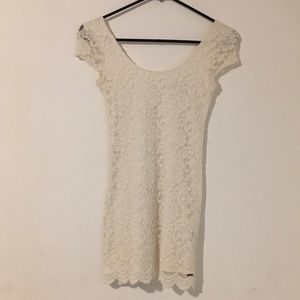 Cream Abercrombie bodycon mini dress