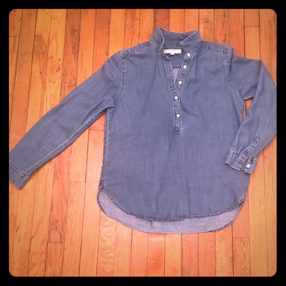 Ann Taylor Loft Denim Pull Over shirt Sz M