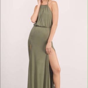 Olive Slit Dress