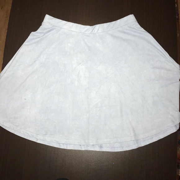 Sky blue suede skirt