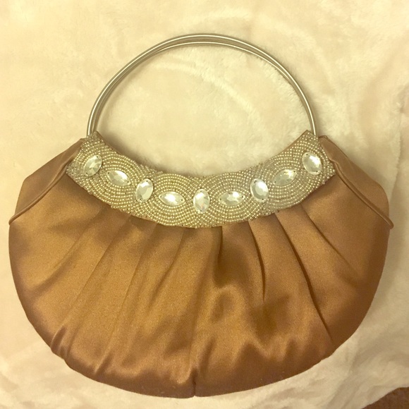 Light brown satin purse