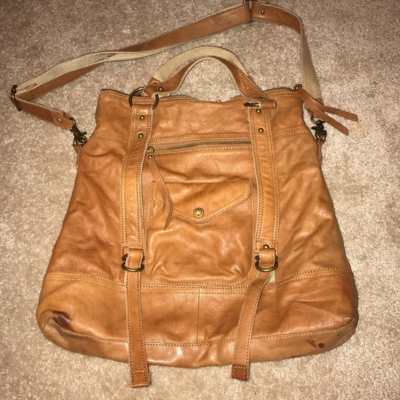 Brown leather lucky brand bag
