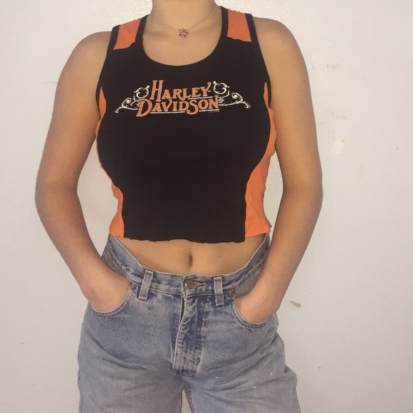 Vintage Harley Davidson Cropped Tank