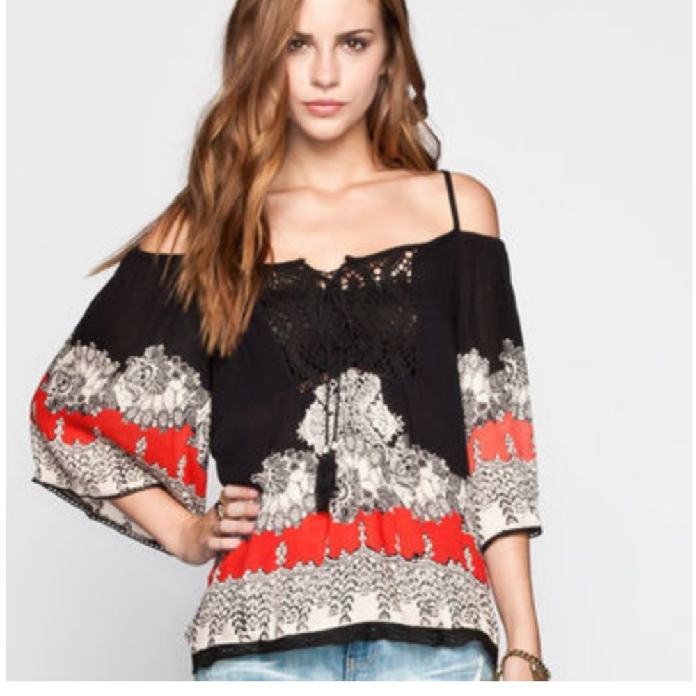 Bohemian Cold Shoulder Top