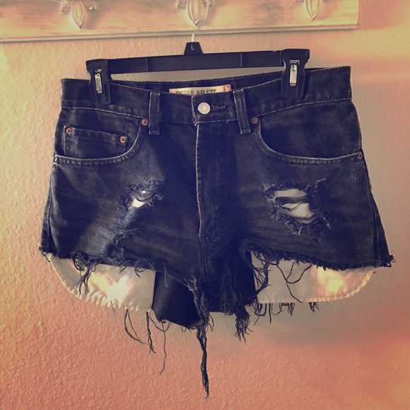 Black Levi High Waisted Shorts