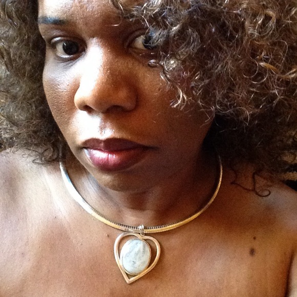 Artisan Crafted | 2 1/4" Heart Moonstone Pendant - Picture 2 of 3