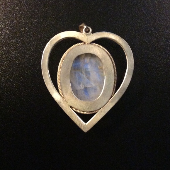 Artisan Crafted | 2 1/4" Heart Moonstone Pendant - Picture 3 of 3