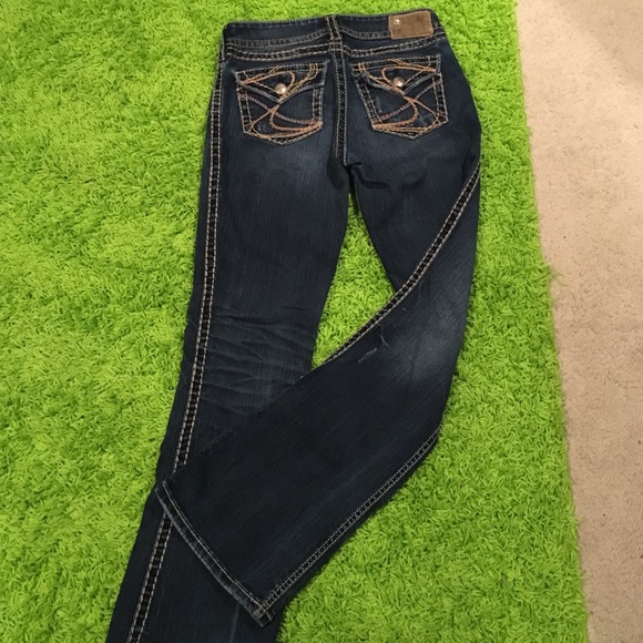 Silver jeans.