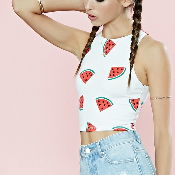 Forever 21 Watermelon crop top