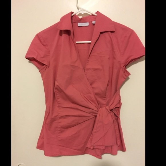 Asymmetrical salmon blouse