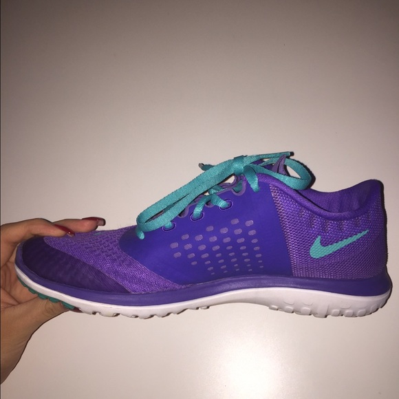 Nike Purple and Teal Fitsole 2 Running Shoes