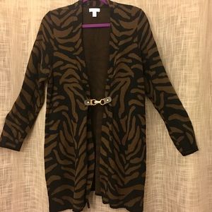 Charter Club Woman Animal Print Cardigan -Size 1X