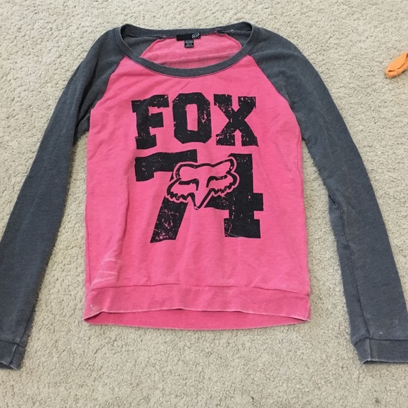 Grey and pink fox pullover